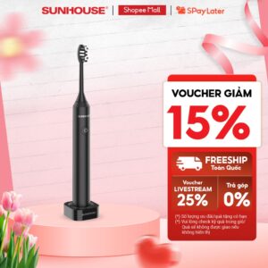 Bàn chải điện Sunhouse SHC100x – 5 chế độ chải – Sạch toàn diện, nướu khỏe mạnh – Thời lượng pin tới 90 ngày