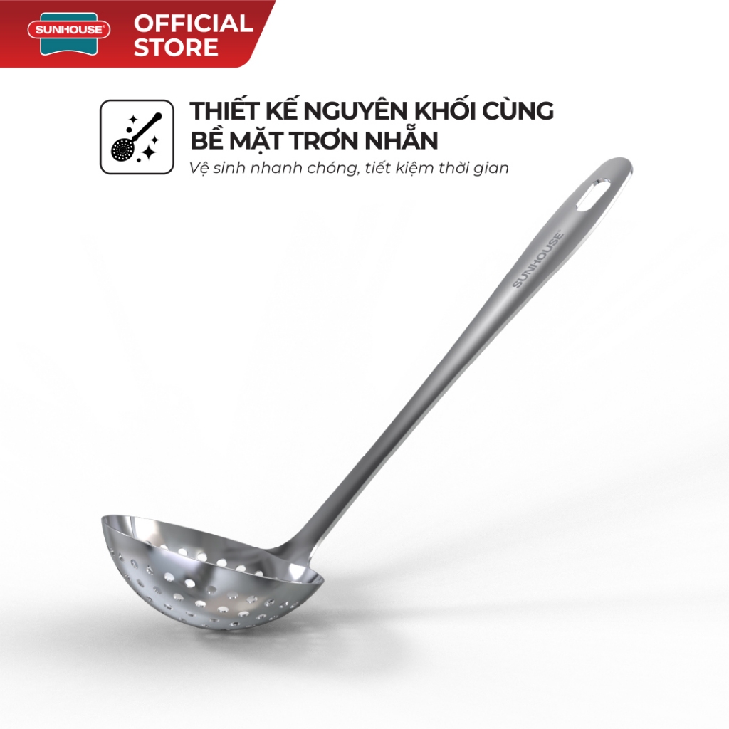 Muôi vá thủng 290 inox Sunhouse KS-SL290I - Inox chống gỉ dày dặn - Tay cầm chắc chắn - Dễ vệ sinh - Ảnh 5