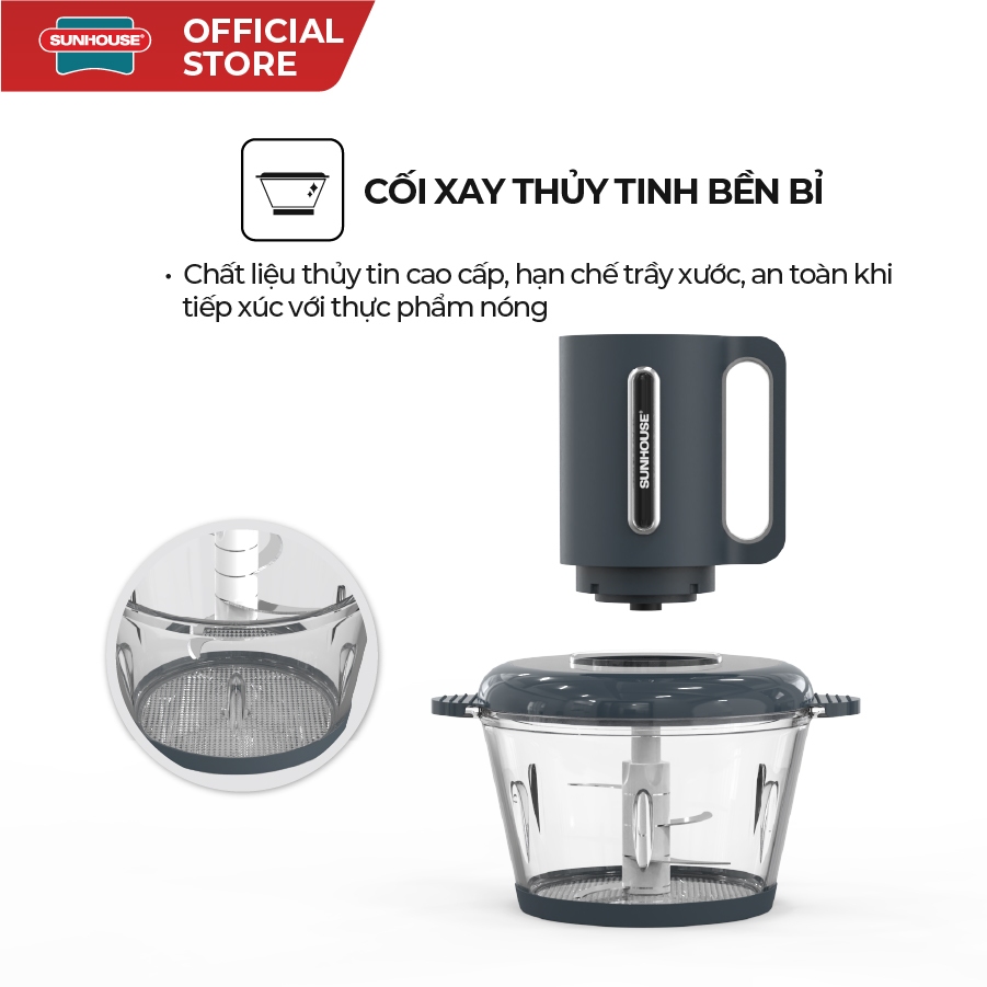 Máy xay thịt Sunhouse SHD5403 - Công suất 300W - Dung tích 1.8L - Đa chức năng - Bảo hành 12 tháng chính hãng - Ảnh 5