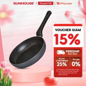 Chảo chống dính KHÔNG TỪ Sunhouse CT Plus – Đường kính: 18-20-22-24-26-28-30cm – KHÔNG DÙNG ĐƯỢC TRÊN BẾP TỪ