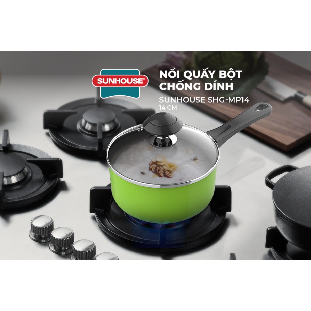 Nồi Quấy Bột Chống Dính SUNHOUSE SHG-MP14 - Đường kính 14 cm - KHÔNG DÙNG ĐƯỢC TRÊN BẾP TỪ - Ảnh 6