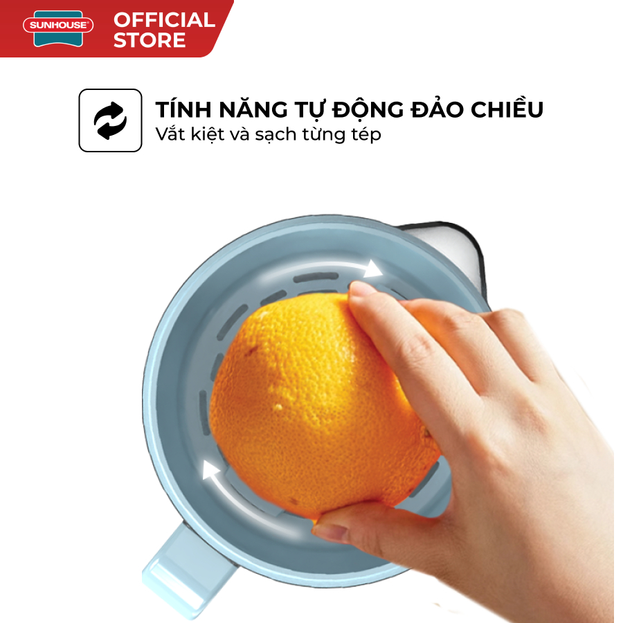 Máy vắt cam Sunhouse SHD5511 - 7L, 25W - Màu xanh, 2 đầu vắt, tự động đảo chiều - Đế chống trượt - Bảo hành 12 tháng - Ảnh 3