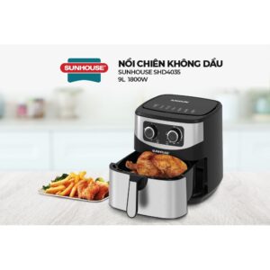 Nồi chiên không dầu 9L Sunhouse SHD4035 dung tích 9L – Công suất 1800W – Điều khiển núm xoay – Tự ngắt khi quá tải