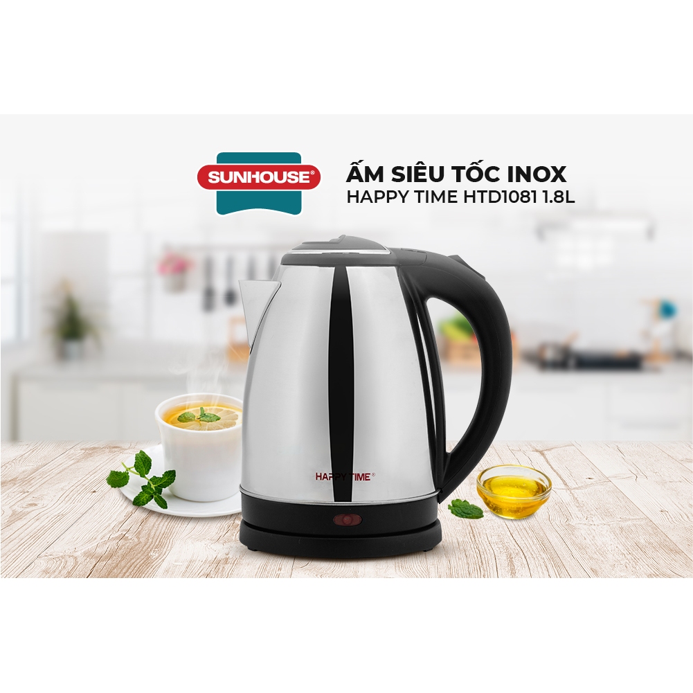Ấm siêu tốc Inox 1.8L SUNHOUSE Happy Time HTD1081 - Ảnh 3