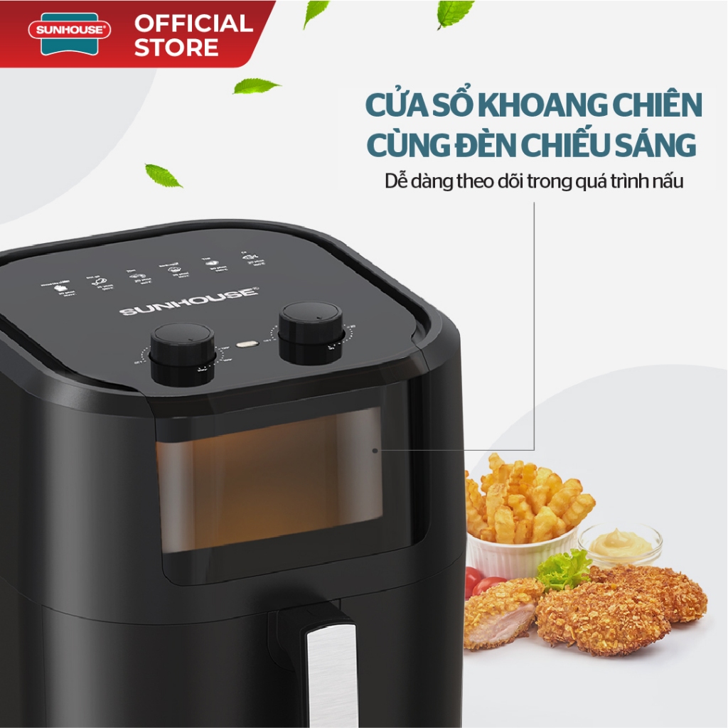 Nồi chiên không dầu 9L Sunhouse SHD4037 - Công nghệ Rapid Air 360 độ - Chống dính Whitford siêu bền - Ảnh 9