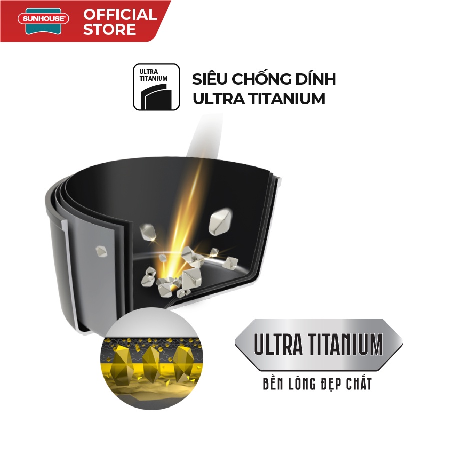 Nồi chống dính Ultra titanium SUNHOUSE ST2210B18-20-24cm - Ảnh 3
