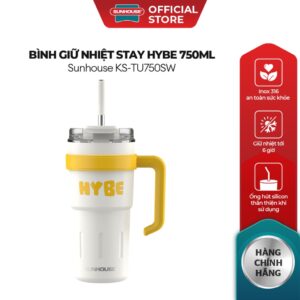 Bình cốc giữ nhiệt Stay Hybe 750ml Sunhouse KS-TU750SW-SG – Inox 316 cao cấp – Quai xách tiện lợi