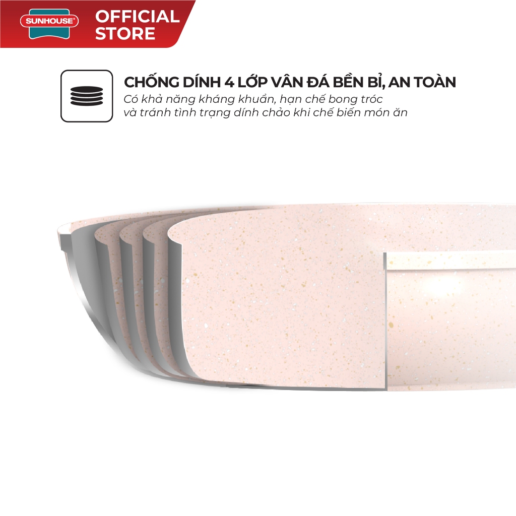 Chảo siêu bền đá đáy từ Sunhouse Trendy SFP18-20-22-24P - Ảnh 3