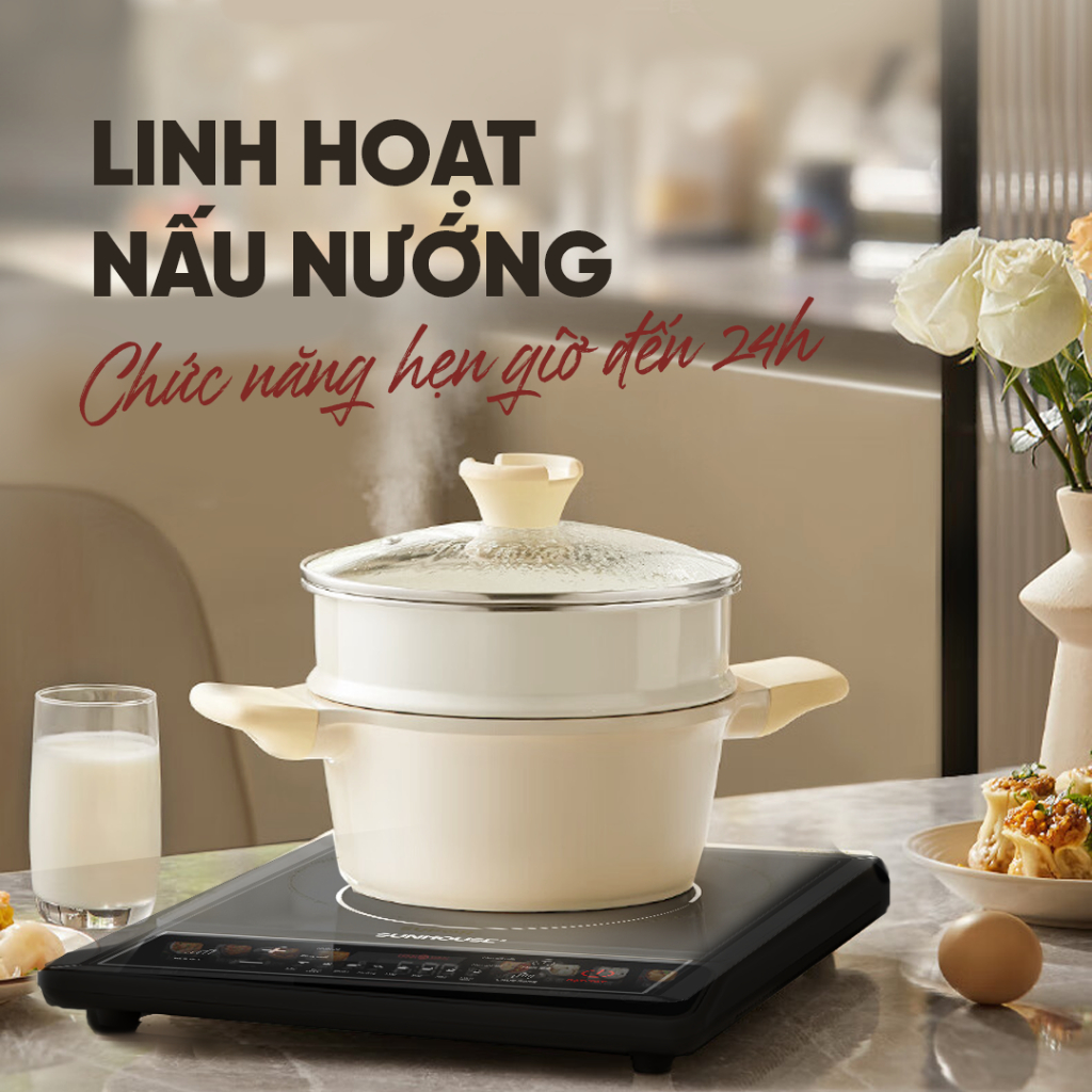 Bếp từ đơn Sunhouse SHD6154 - Công suất 2000W - 8 chế độ nấu - 10 mức nhiệt - Chế độ hẹn giờ - Bảo hành 12 tháng - Ảnh 6