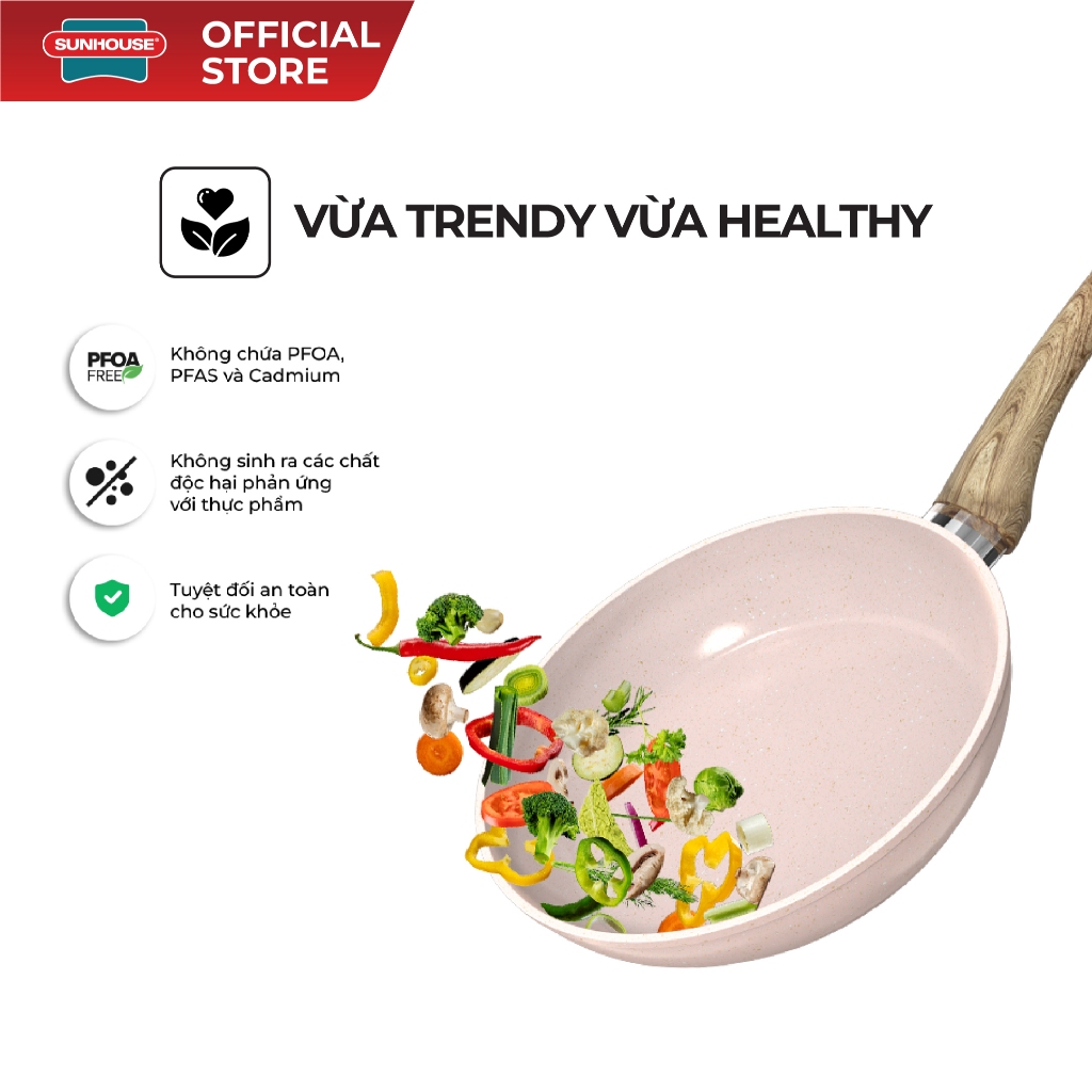 Chảo siêu bền đá đáy từ Sunhouse Trendy SFP18-20-22-24P - Ảnh 6