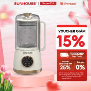 Máy làm sữa hạt đa năng Sunhouse SHD5262 – Tích hợp lồng chống ồn – 6 chức năng – Tự động làm sạch – Hẹn giờ tới 12h