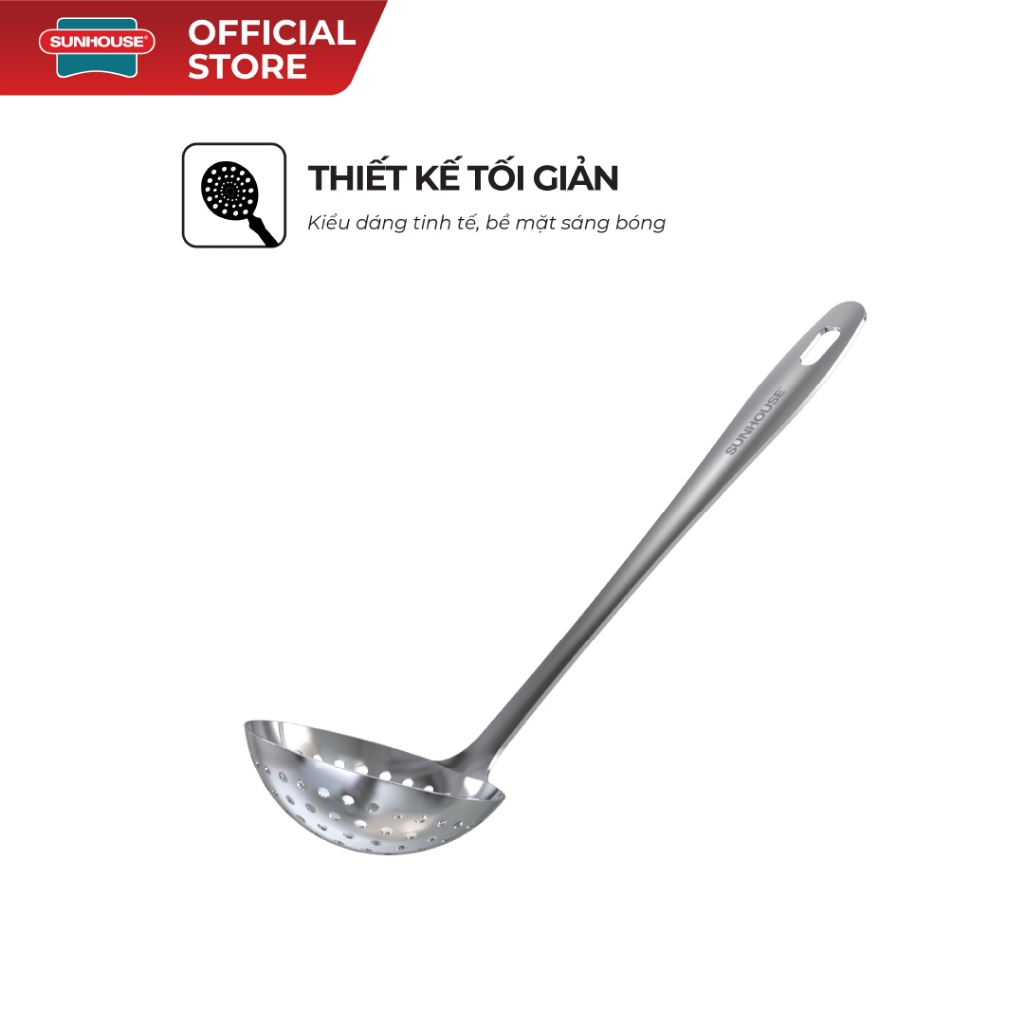 Muôi vá thủng 290 inox Sunhouse KS-SL290I - Inox chống gỉ dày dặn - Tay cầm chắc chắn - Dễ vệ sinh - Ảnh 3