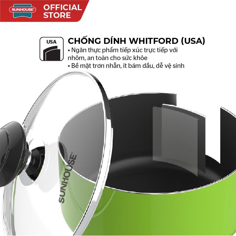 Nồi Quấy Bột Chống Dính SUNHOUSE SHG-MP14 - Đường kính 14 cm - KHÔNG DÙNG ĐƯỢC TRÊN BẾP TỪ - Ảnh 3