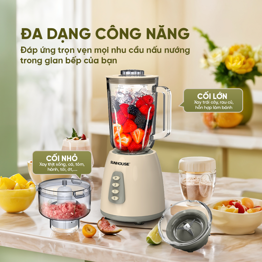 Máy xay sinh tố đa năng SHD5331 - 2 cối đa năng - Xay sinh tố - Xay thịt - Dung tích 1.5L - Công suất 350W - Ảnh 3
