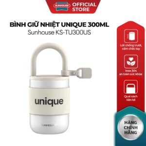 Bình giữ nhiệt Unique 300ml/400ml Sunhouse KS-TU300US/ KS-TU400UW – Inox 304 an toàn – Quai xách tiện lợi
