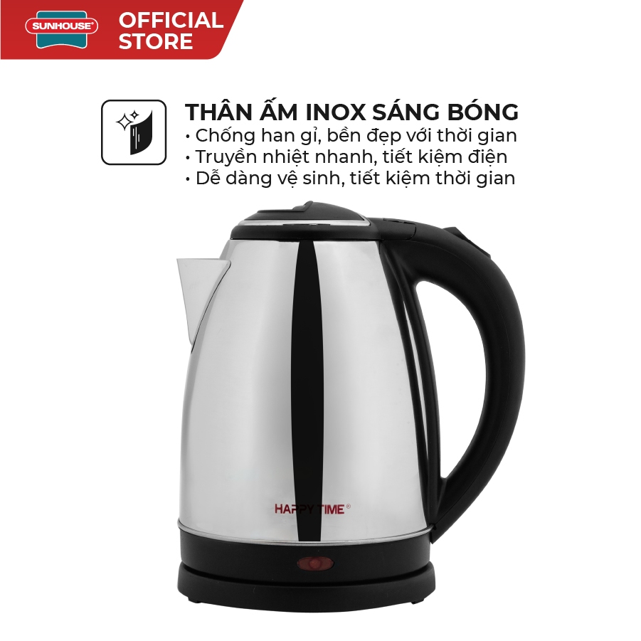 Ấm siêu tốc Inox 1.8L SUNHOUSE Happy Time HTD1081 - Ảnh 4