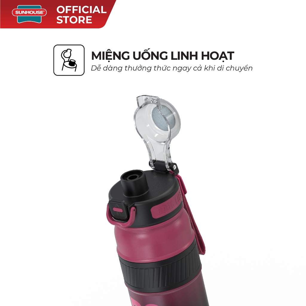 Bình giữ nhiệt Double Boost 750ml Sunhouse KS-TU750xx - Inox 316 cao cấp - Tay cầm chống trượt - Ảnh 3