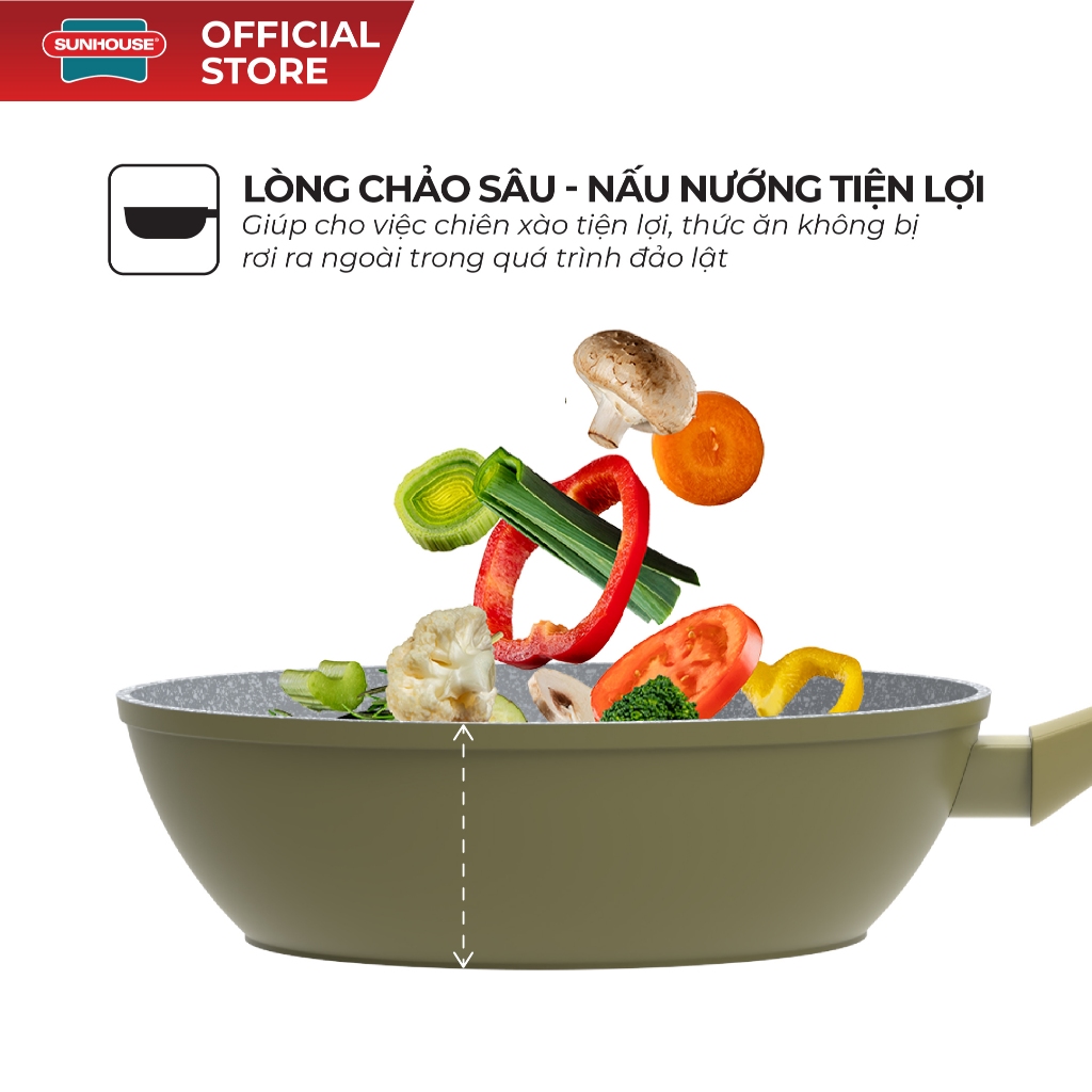 Chảo siêu bền đá sâu đáy từ Sunhouse Trendy SBD24-26-28-30MA - Ảnh 6