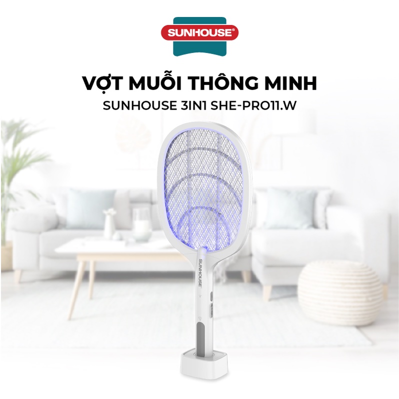 Vợt muỗi thông minh SUNHOUSE 3IN1 SHE- PRO11.W - Ảnh 2