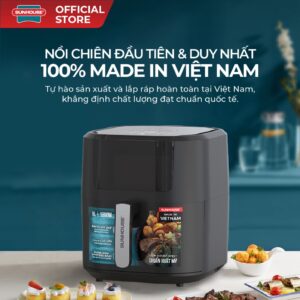 Nồi chiên không dầu 9L Sunhouse SHD4082 – Dung tích 9L – 8 chương trình nấu – Chống dính Whitford – Điều khiển cảm ứng