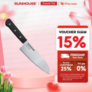 Dao làm bếp đa năng Sunhouse KS-KN165KS – Chất liệu thép SUS420J2 không gỉ – Công nghệ mài đơn – Hàng chính hãng