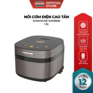 Nồi cơm điện cao tần 1.5L Sunhouse SHD8826 – 8 chức năng, cảm ứng – Lòng niêu 5 lớp – công nghệ nấu Fuzzi Logic