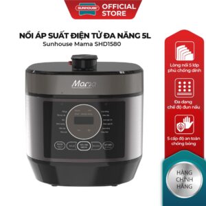 Nồi áp suất điện tử đa năng 5L Sunhouse Mama SHD1580 – 12 chế độ nấu – 5 cấp độ chống bỏng – Nồi nắp rời