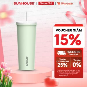 Bình ly giữ nhiệt Lightly 650ml Sunhouse KS-TU650LG – Inox 304 – Giữ nhiệt 6-12h