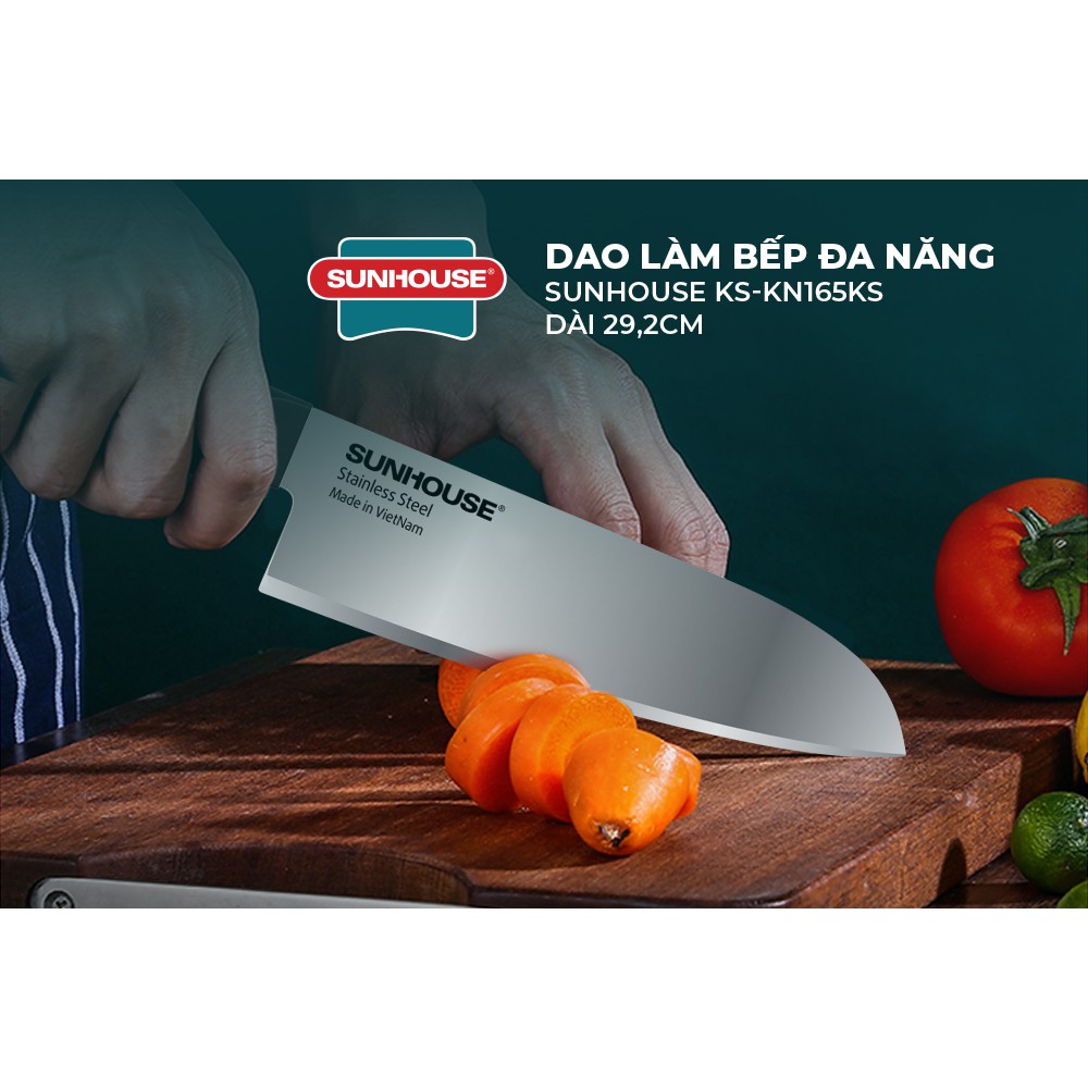 Dao làm bếp đa năng Sunhouse KS-KN165KS - Chất liệu thép SUS420J2 không gỉ - Công nghệ mài đơn - Hàng chính hãng - Ảnh 6