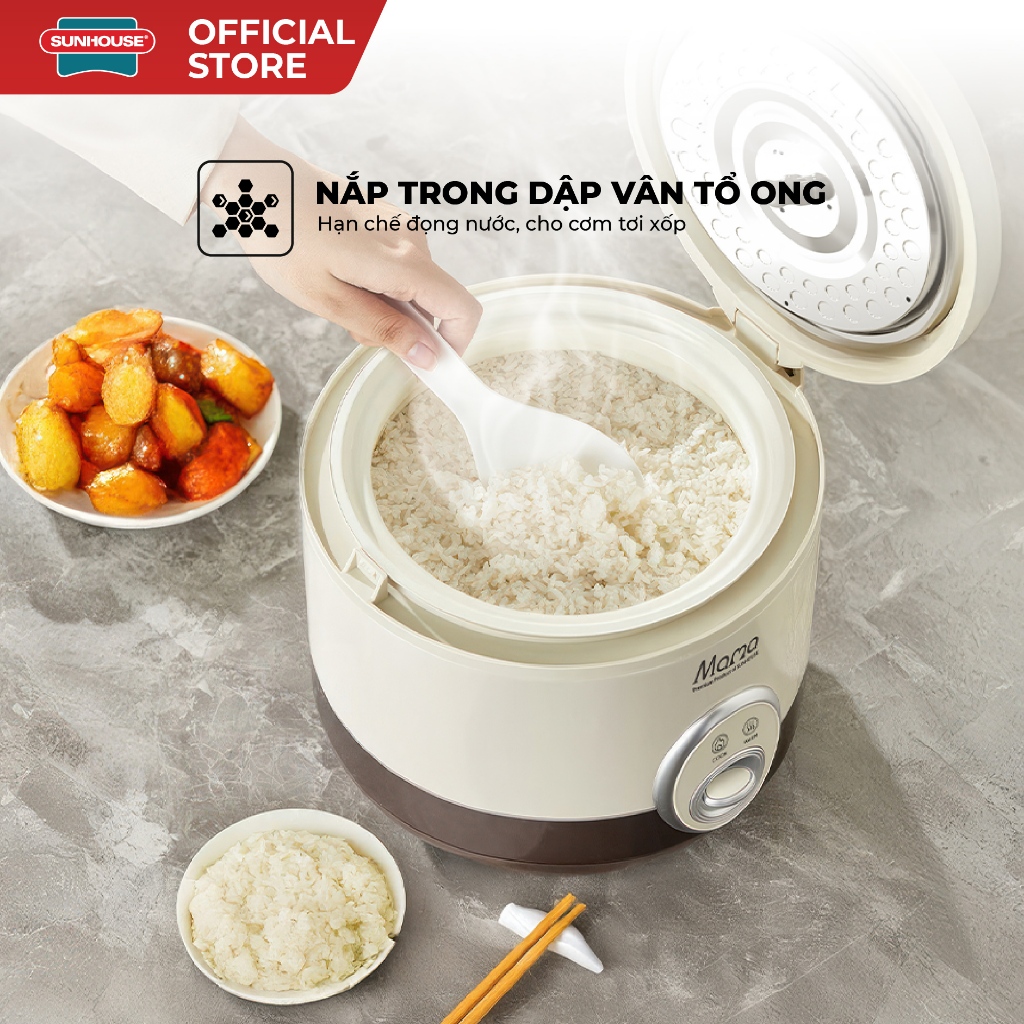 Nồi cơm điện 1.8L Sunhouse Mama SHD8667 - Dung tích 1.8L phù hợp 4-6 người - Chống dính Ceramic - Đa chức năng - Ảnh 7