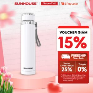 Bình giữ nhiệt Flexi Sunhouse 920 ml Sunhouse KS-TU920 -Inox 304 – Giữ nóng & lạnh tới 6h – Quai xách mềm tiện lợi