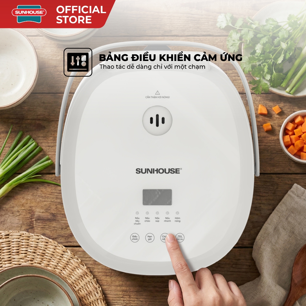 Nồi cơm điện tử 1L Sunhouse SHD8803 - Dung tích nhỏ phù hợp 1-2 người - Lòng nồi inox cao cấp - Tích hợp hẹn giờ - Ảnh 8