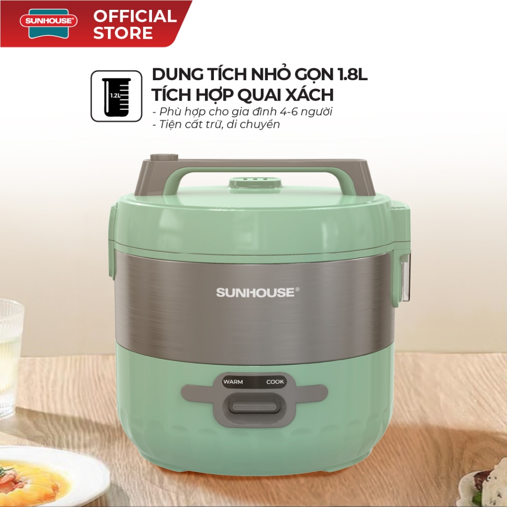 Nồi cơm điện 1.8L Sunhouse SHD8604 - Dung tích lớn 1.8L - Chống dính FLEAD vân tổ ong - Công suất 700W - Ảnh 3