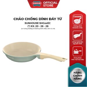 Chảo chống dính đáy từ Sunhouse SHG20-26-28EC – Công nghệ đúc nguyên khối – Chống dính 2 lớp – Sử dụng mọi loại bếp