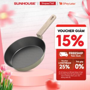 Chảo full-induction SUNHOUSE TITANIUM PLASMA STxxP – Chống dính chuẩn Thụy Sĩ –  Đáy từ siêu nhạy – Dùng mọi loại bếp