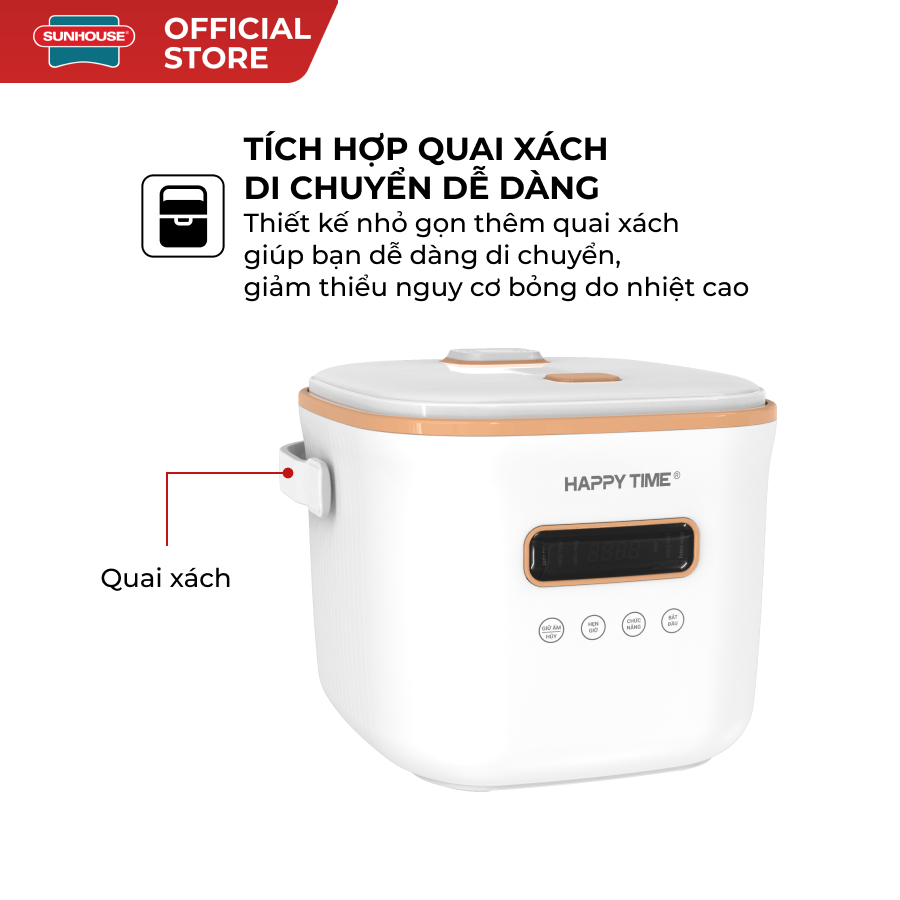 Nồi cơm điện tử 1.2L Happytime HTD8810 - Công nghệ gia nhiệt chuẩn - Chống dính Ceramic - 6 chức năng nấu - Ảnh 6