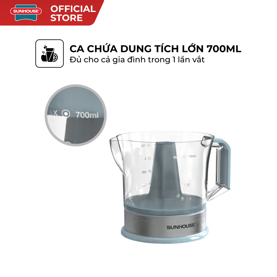 Máy vắt cam Sunhouse SHD5511 - 7L, 25W - Màu xanh, 2 đầu vắt, tự động đảo chiều - Đế chống trượt - Bảo hành 12 tháng - Ảnh 6