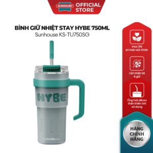 Bình cốc giữ nhiệt Stay Hybe 750ml Sunhouse KS-TU750SW-SG – Inox 316 cao cấp – Quai xách tiện lợi