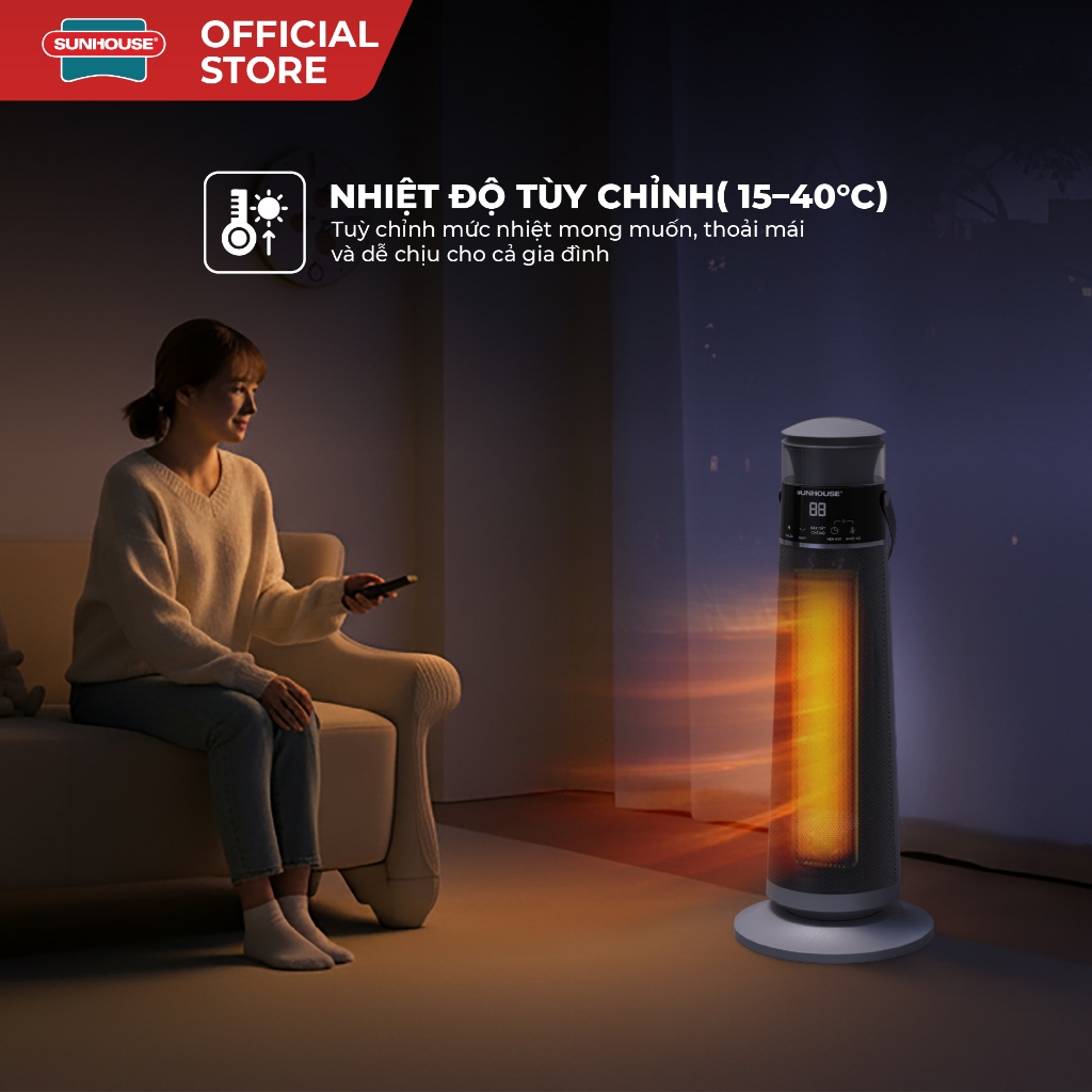 Sưởi điện Ceramic Sunhouse SHD7061 - Linh hoạt 2 chế độ - Tích hợp chế độ quay - Công nghệ sưởi an toàn - Ảnh 5