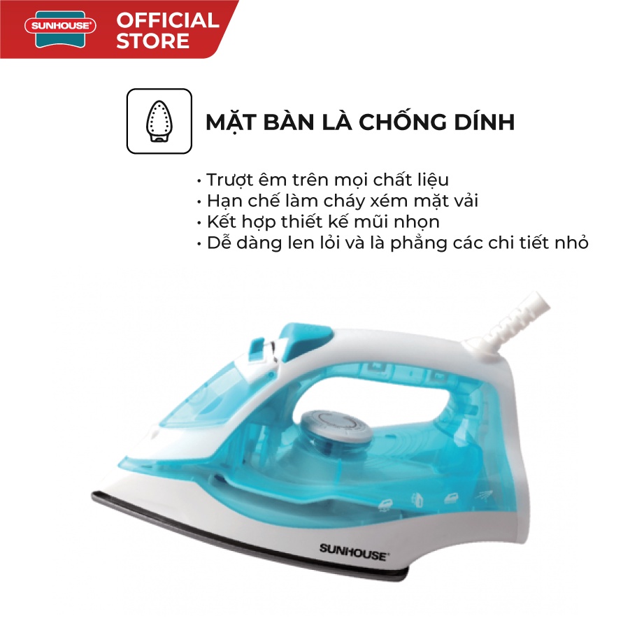 Bàn là hơi SUNHOUSE SHD2065 - Công suất 1600W - Bảo hành 12 tháng - Ảnh 3