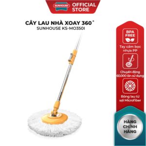 Cây lau nhà xoay 360 độ Sunhouse KS-MO350I – Bảo hành chính hãng 6 tháng – Phù hợp với các thùng giặt trên thị trường