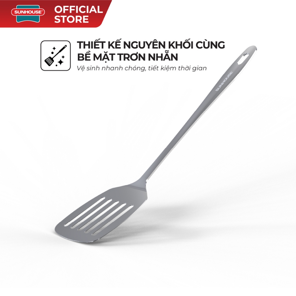 Xẻng sạn chiên xào 330 inox Sunhouse KS-TU330I - Inox chống gỉ dày dặn - Tay cầm chắc chắn - Dễ vệ sinh - Ảnh 5