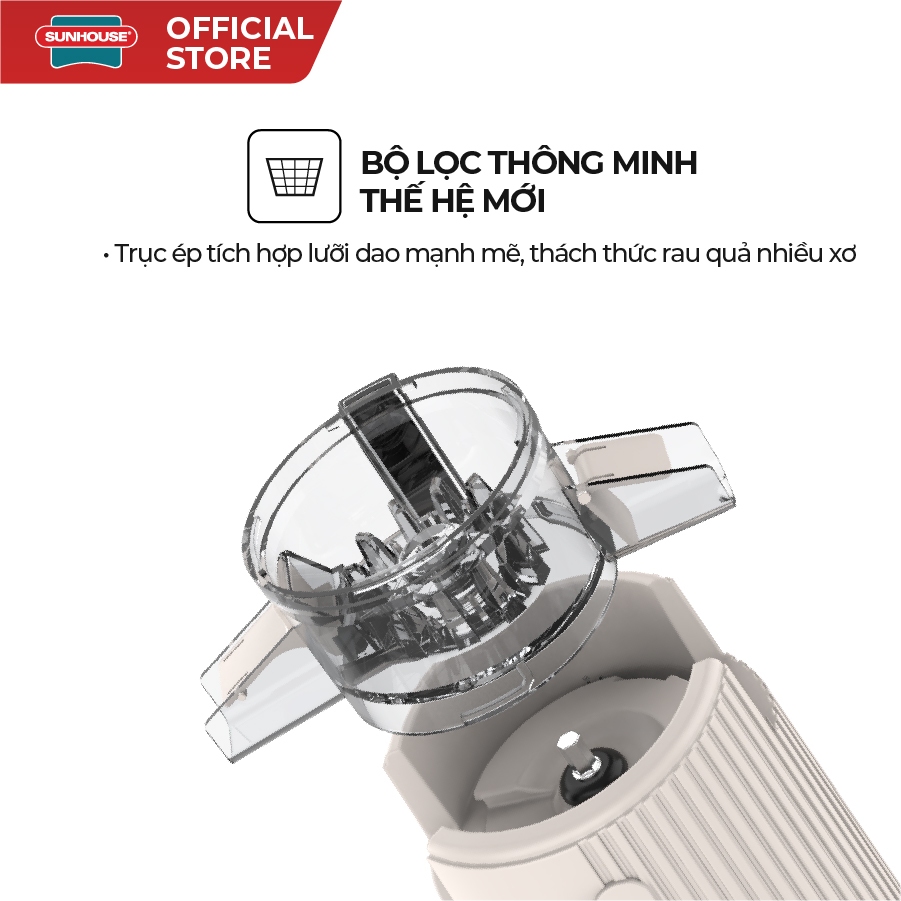 Máy ép chậm trái cây, rau củ SUNHOUSE SHD5516 - Công suất mạnh 150W - Bảo hành chính hãng 1 năm - Ảnh 3