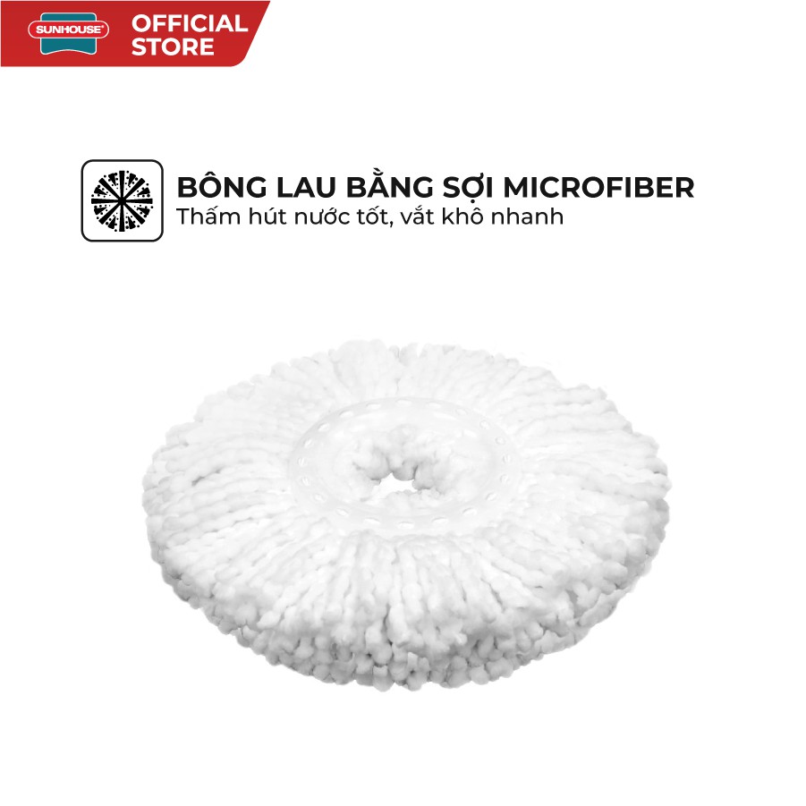 Bông Lau Nhà Microfiber Xoay 360 Độ SUNHOUSE KS-CO350M Đường Kính 360 - Ảnh 4